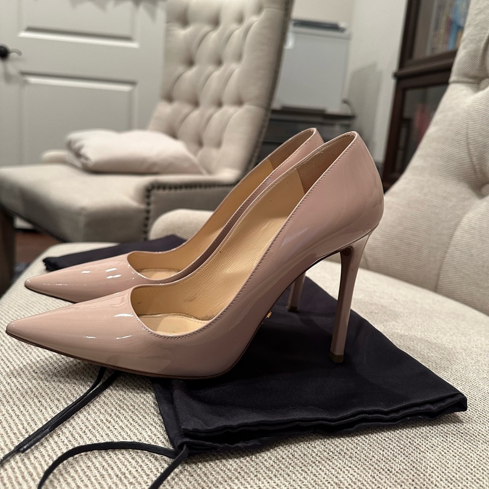 Prada pumps.  Size 6.5; Nude patent leather
